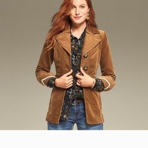 CAbi Journey Brown Blazer with Button Detail SZ Small